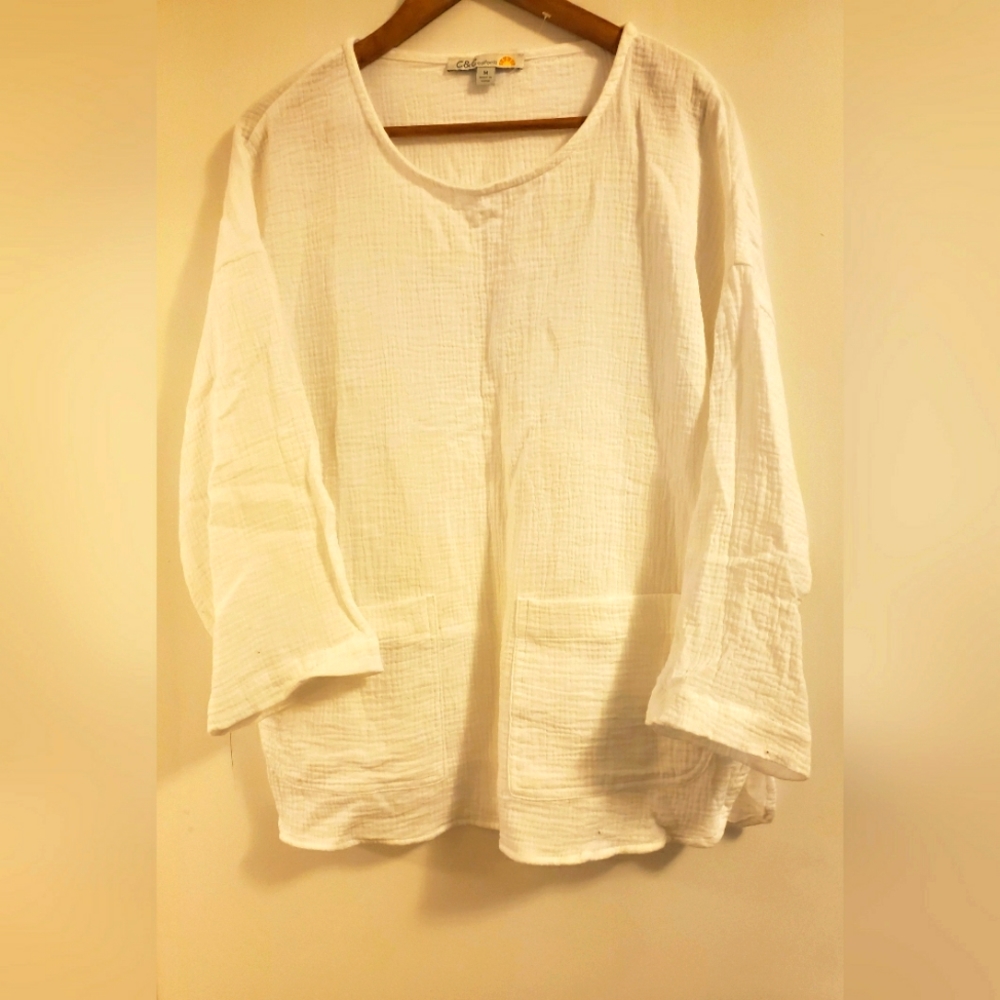 White blouse/cover up NWT